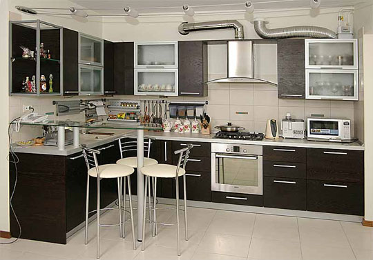 Алюминиевые мебельные фасады для кухни - фото
